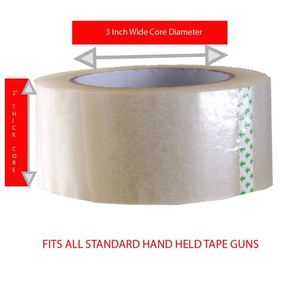 Carton Sealing Tape (2 Pack) 110 Yards 2 Mil 330 ft Clear Shipping Packing Tape - Picture 4 of 5